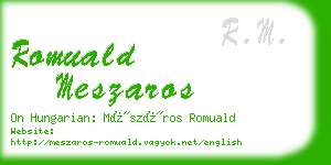 romuald meszaros business card